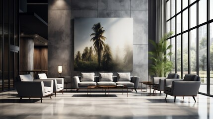 Wall Mural - Serene Gray Monochrome Setting