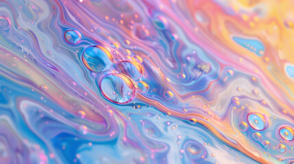 Wall Mural - Abstract background texture of iridescent paints. Soap bubble
