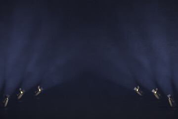 Wall Mural - stage with spotlights and smoke
