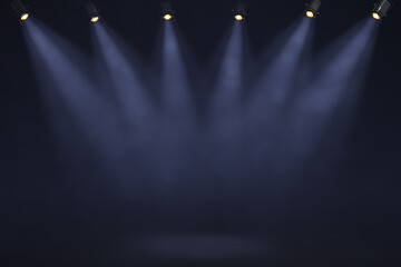 Wall Mural - stage with spotlights and smoke. rock concert with stage lighting.