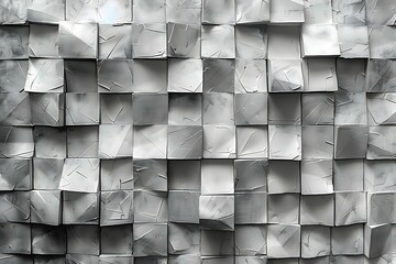 Poster - Abstract background of a lot of silver polycarbonate sheets of metal. 3D cubic background