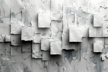 Poster - Abstract background of a lot of silver polycarbonate sheets of metal. 3D cubic background