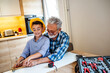 © Dragana Gordic - Grandpa's little helper. Grandpa and grandson enjoy together at grandpa's home. Senior carpenter and his grandson having fun in the workshop
