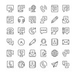 © Jane Kelly - Contact icons set. Vector line icons. Black outline stroke symbols