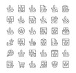 © Jane Kelly - Shopping basket icons set. Vector line icons. Black outline stroke symbols
