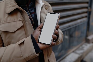 Poster - Man holding cell phone hand