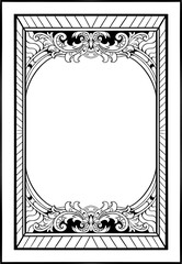 Vintage Luxury Frame Ornament Line Art Element