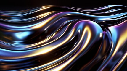 Canvas Print - A shiny, metallic object with a wave-like pattern