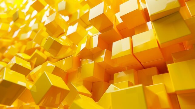 A yellow wall made of blocks