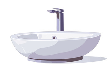 Poster - White Sink isolated vector style