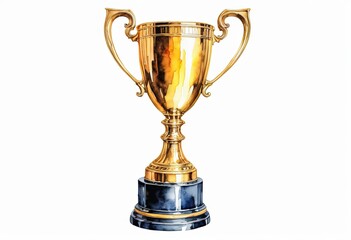 Watercolour drawing of a trophy cup on a white background