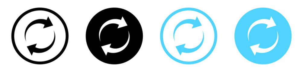 Leinwandbilder - Refresh icon vector. recycle vector icon symbol. Repeat and reload icons set and curved arrow rotation circle. Sync icon symbol convert button sign