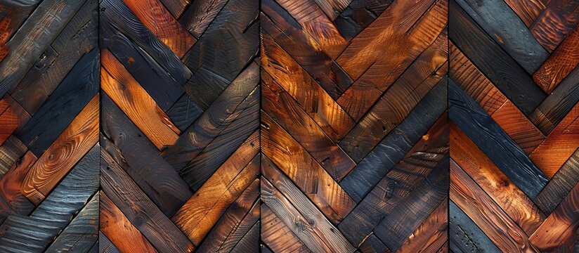 Seamless Chevron Dark Wood Parquet Texture