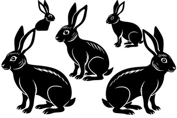 Wall Mural - rabbit silhouette vector illustration