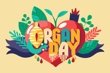 organ donation day vector illustration