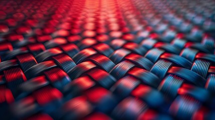 Poster - An abstract background with tough metallic red and blue fabric like carbon fiber.