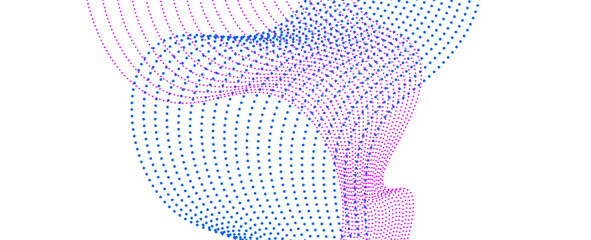 Futuristic technology style background. Beautiful wave shape array of glowing dots. Wave abstract particle flow. banner, cover, poster, card. Digital Sound Equalizer. vector illustration