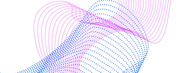 Futuristic technology style background. Beautiful wave shape array of glowing dots. Wave abstract particle flow. banner, cover, poster, card. Digital Sound Equalizer. vector illustration