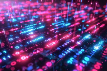 Digital Binary Technology Background created with Generative AI