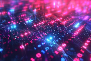 Digital Binary Technology Background created with Generative AI