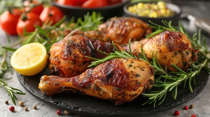 Poster - grilled chicken with vegetables