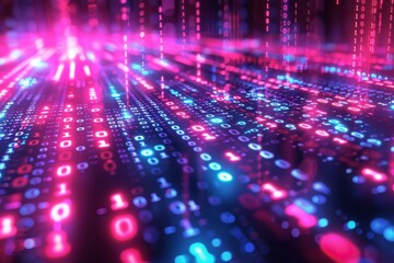 Digital Binary Technology Background created with Generative AI