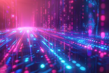Digital Binary Technology Background created with Generative AI