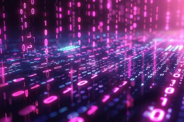 Digital Binary Technology Background created with Generative AI