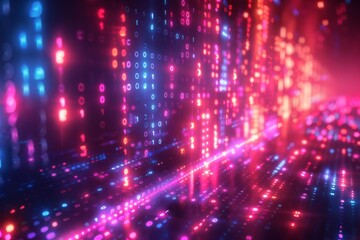 Digital Binary Technology Background created with Generative AI