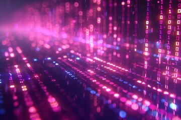 Digital Binary Technology Background created with Generative AI