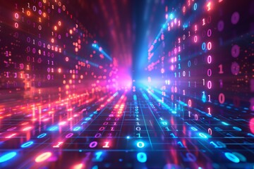 Digital Binary Technology Background created with Generative AI