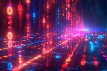Digital Binary Technology Background created with Generative AI
