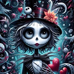 Wall Mural - Día de los Muertos, niño lindo colorido, arte mexicano, pintura facial, tradicional para niños	