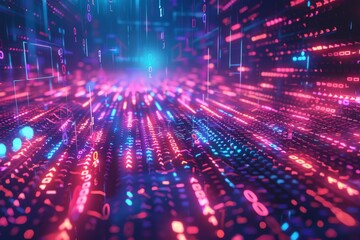 Digital Binary Technology Background created with Generative AI