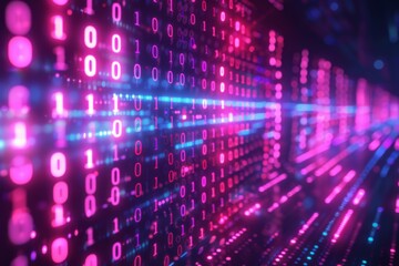 Digital Binary Technology Background created with Generative AI