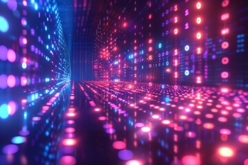 Digital Binary Technology Background created with Generative AI