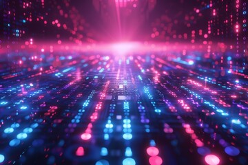 Digital Binary Technology Background created with Generative AI