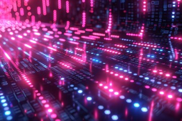 Digital Binary Technology Background created with Generative AI
