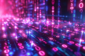 Digital Binary Technology Background created with Generative AI