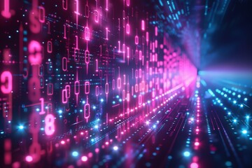 Digital Binary Technology Background created with Generative AI
