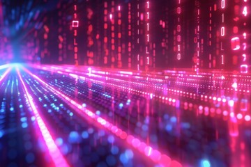 Digital Binary Technology Background created with Generative AI