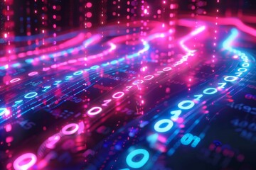 Digital Binary Technology Background created with Generative AI