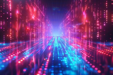 Digital Binary Technology Background created with Generative AI