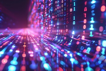 Digital Binary Technology Background created with Generative AI