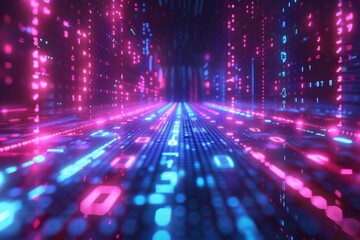 Digital Binary Technology Background created with Generative AI
