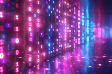 Digital Binary Technology Background created with Generative AI