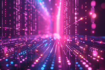 Digital Binary Technology Background created with Generative AI