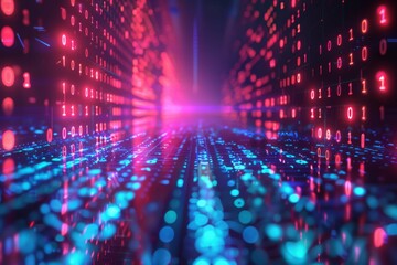 Digital Binary Technology Background created with Generative AI