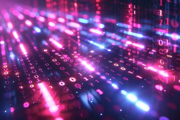 Digital Binary Technology Background created with Generative AI