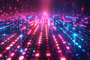 Digital Binary Technology Background created with Generative AI